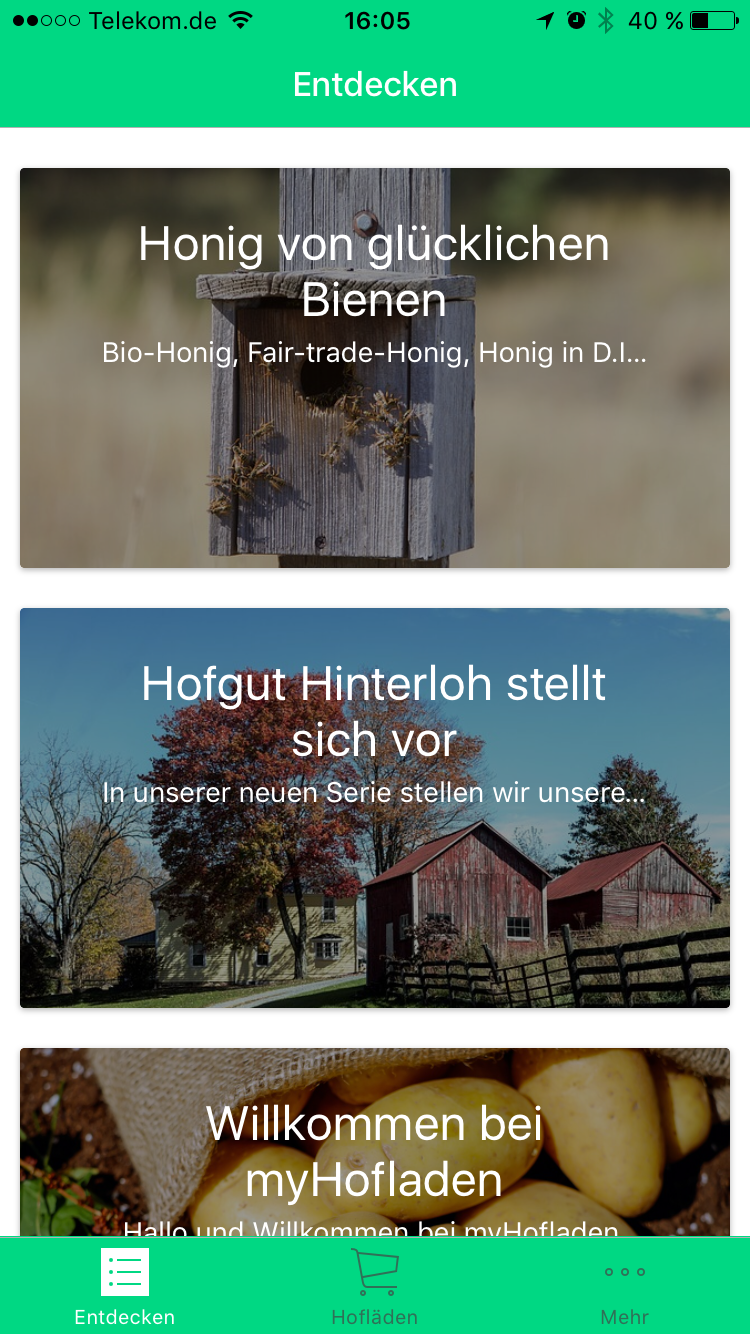 App Screenshot myHofladen