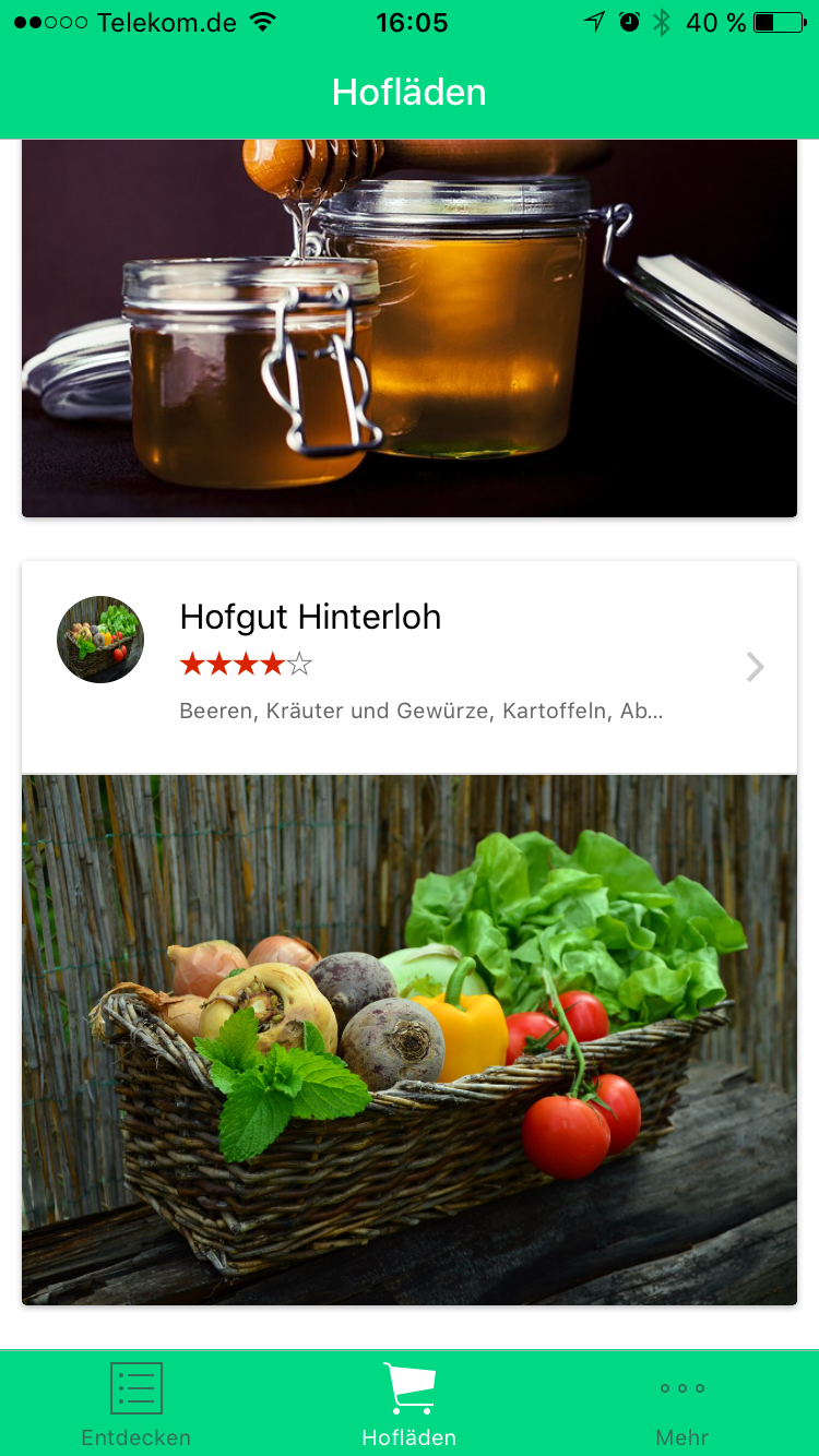 App Screenshot myHofladen